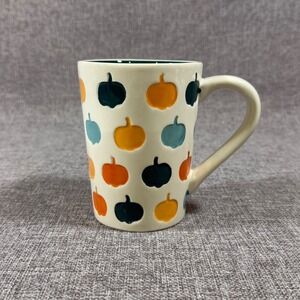Tag Pumpkin Coffee Mug Fall Autumn Cream Multi Embossed Ceramic Tea Cup Festive